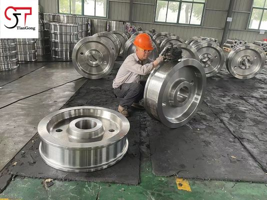 Alloy Steel Forgings Crane Wheel 42CrMo Open Die Forging For Port Machinery