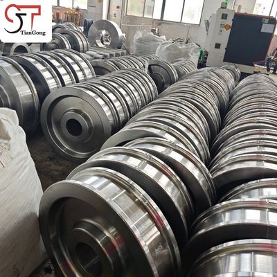 Open Die Forged Steel Crane Port Machinery Wheels For High Load Industrial